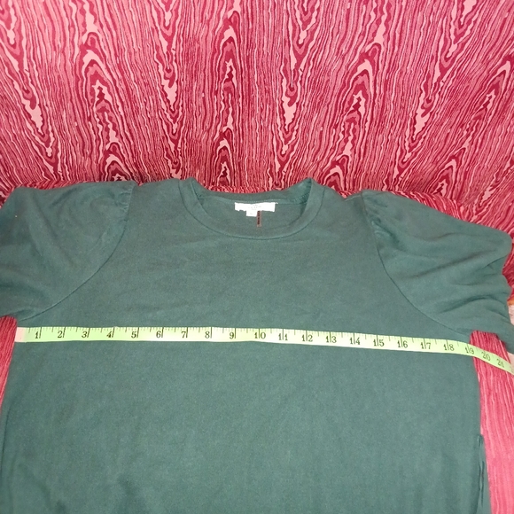 ENTRO Dark Green Short Sleeve Pullover With Side Ties Floor Lenght Women\'s Sz Sm